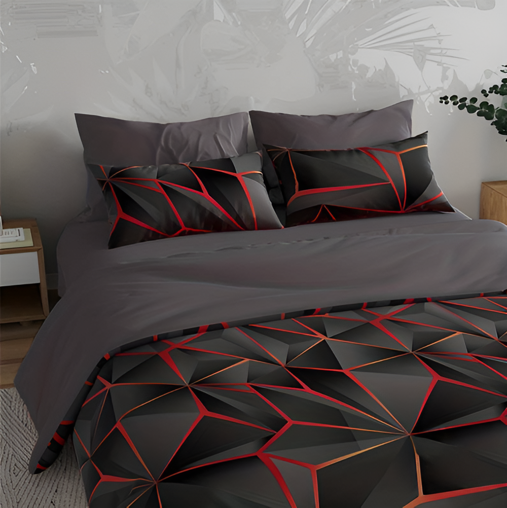 Soft 3D Printed Plaid Bedding Set