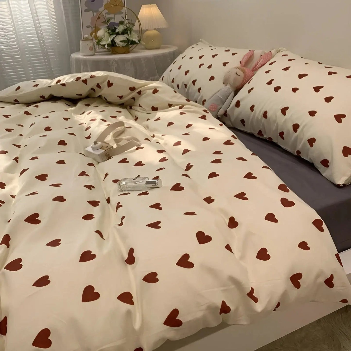 Romantic Heart Pattern Bedding Set