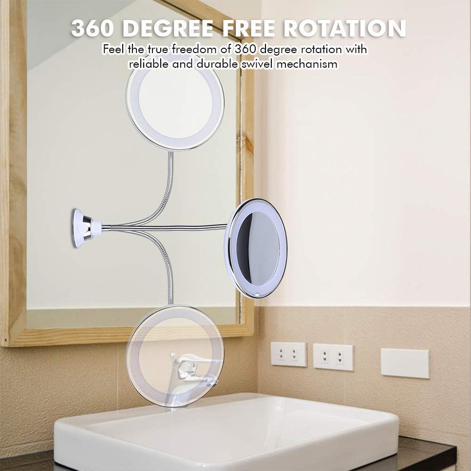 Compact 10x Magnifying LED Beauty Mirror