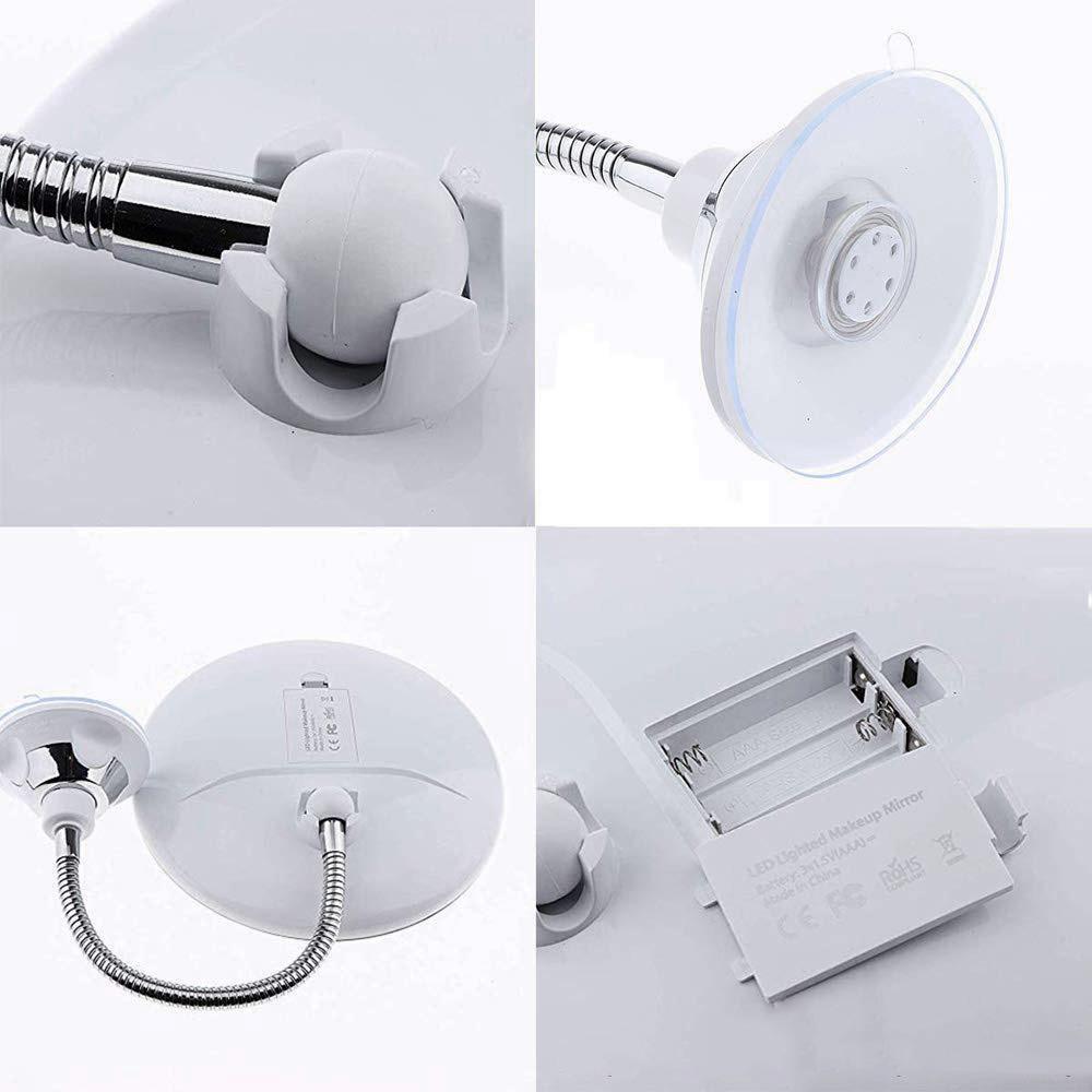 Compact 10x Magnifying LED Beauty Mirror