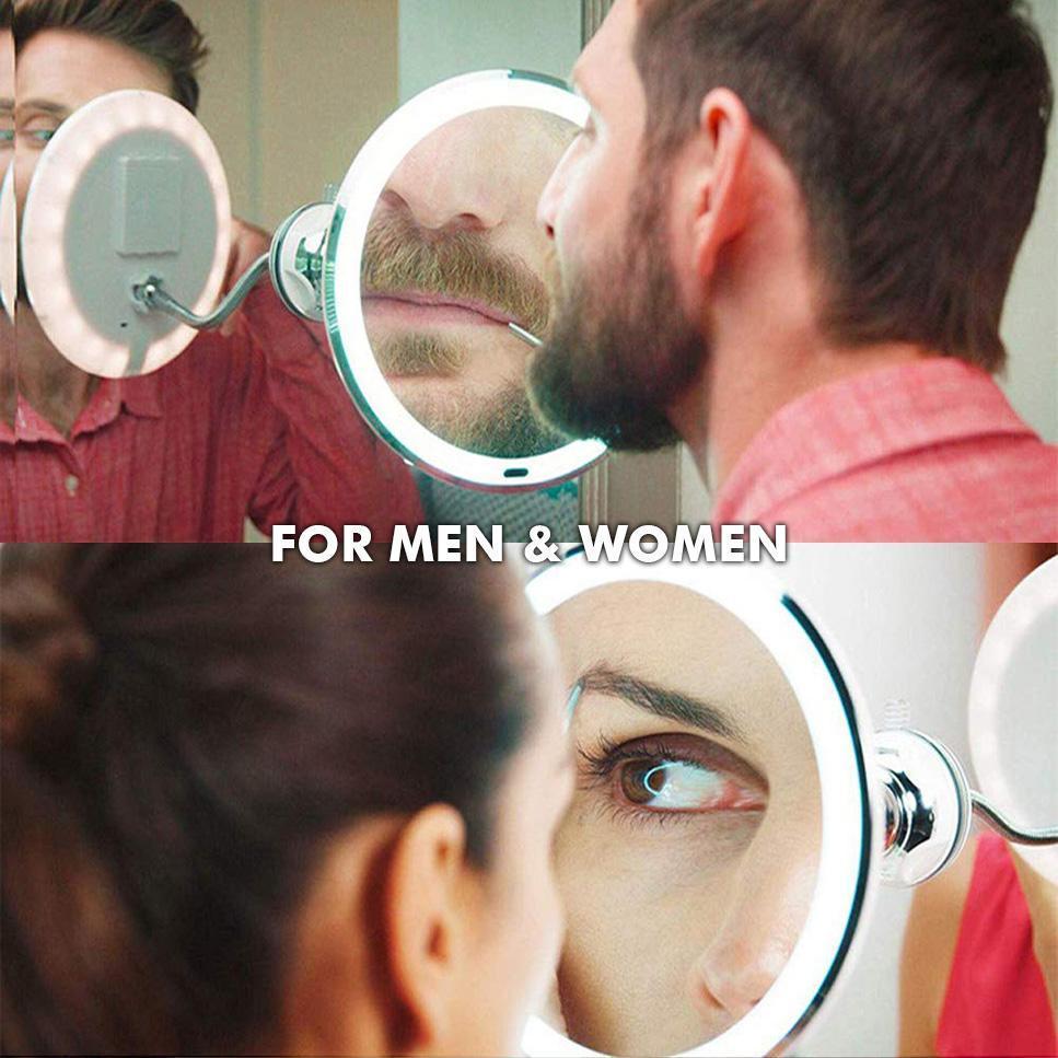 Compact 10x Magnifying LED Beauty Mirror