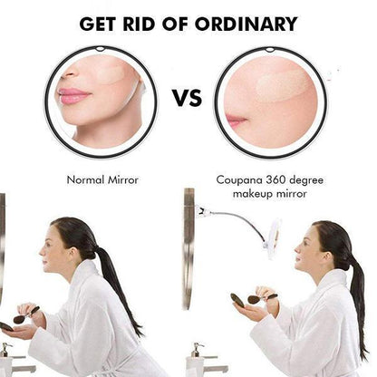 Compact 10x Magnifying LED Beauty Mirror