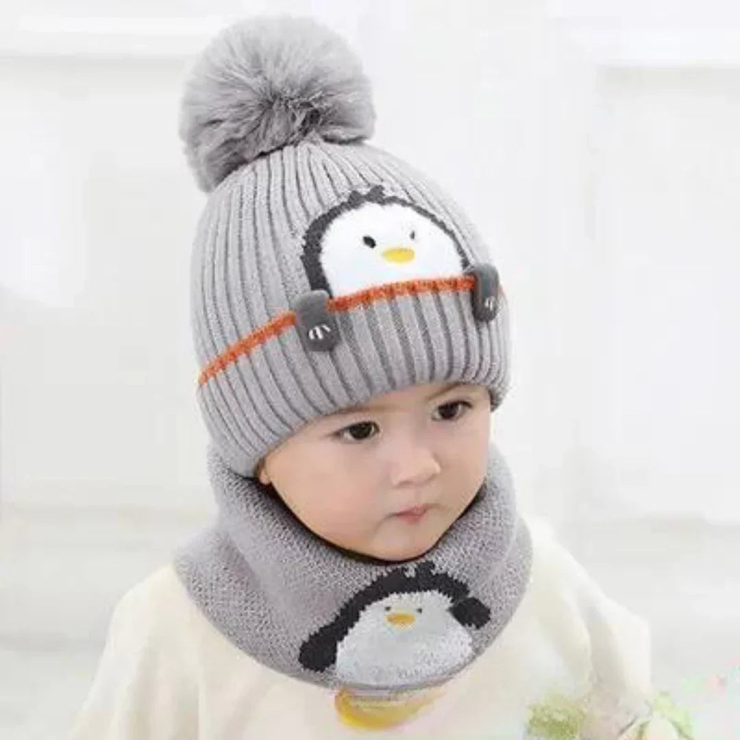 Cozy Kids Knit Hat and Scarf Set