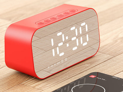 Compact Bluetooth Speaker with Subwoofer and Clock