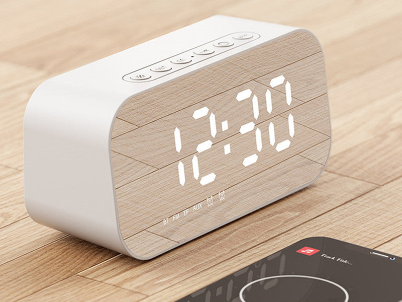 Compact Bluetooth Speaker with Subwoofer and Clock
