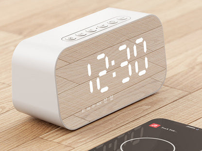 Compact Bluetooth Speaker with Subwoofer and Clock
