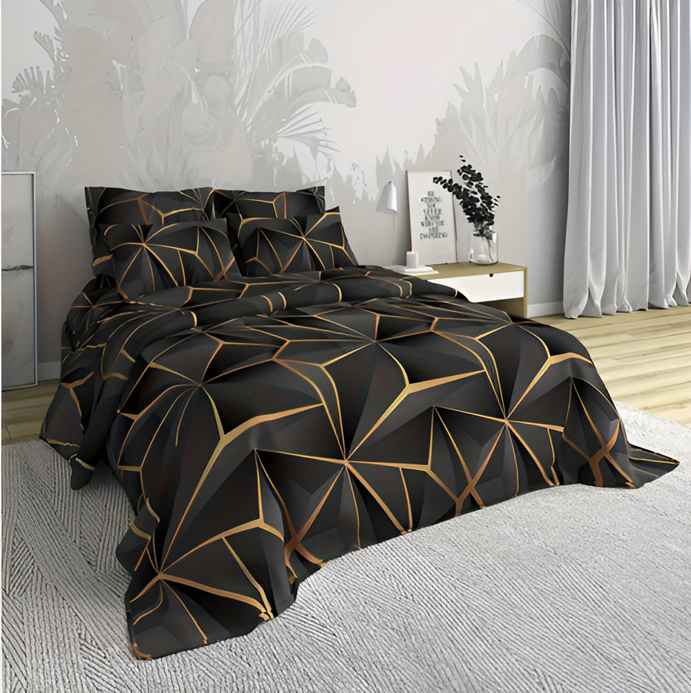 Soft 3D Printed Plaid Bedding Set
