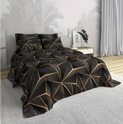 Soft 3D Printed Plaid Bedding Set
