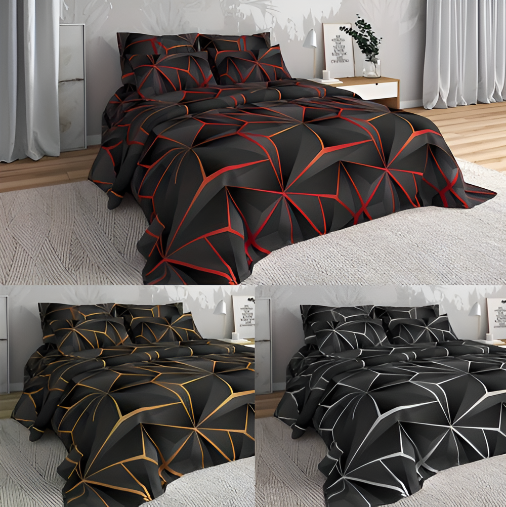 Soft 3D Printed Plaid Bedding Set