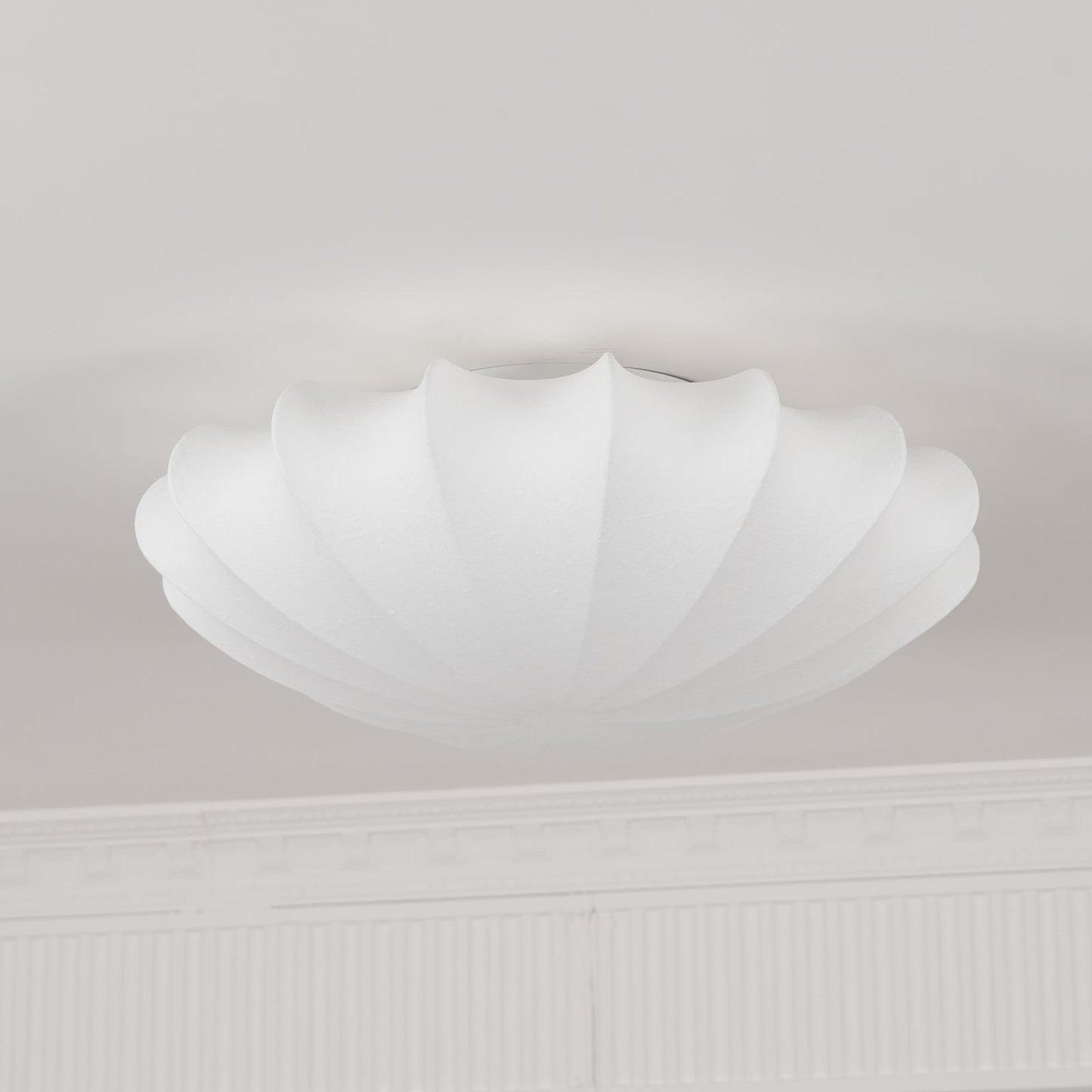 Beautiful Fabric Shell Ceiling Light Fixture