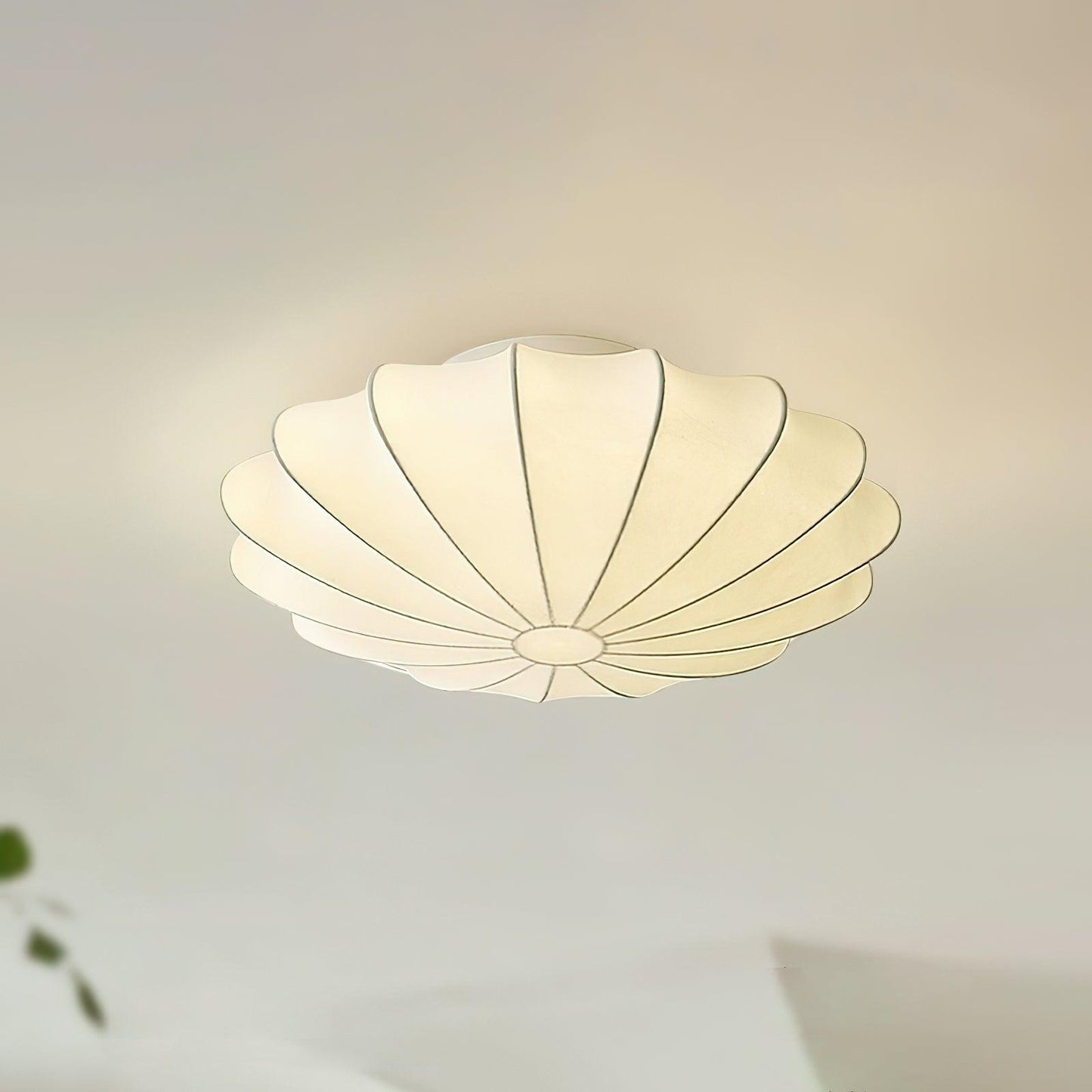 Beautiful Fabric Shell Ceiling Light Fixture