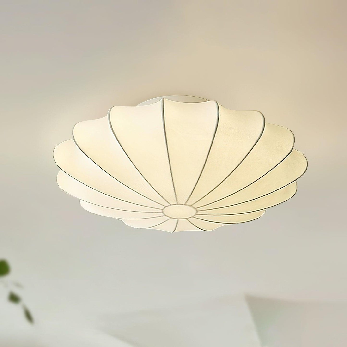 Beautiful Fabric Shell Ceiling Light Fixture