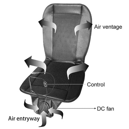 Cooling Car Seat Cushion with Built-in Fan