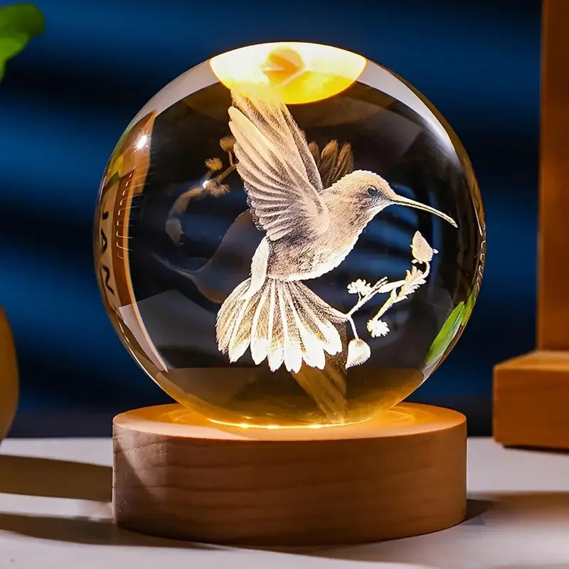 Beautiful Crystal Hummingbird LED Desk Lamp - Marketvora