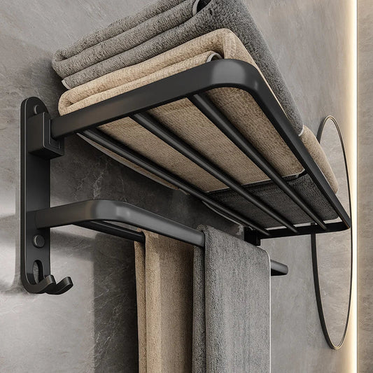 Compact Foldable Bathroom Towel Holder - Marketvora