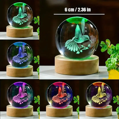 Beautiful Crystal Hummingbird LED Desk Lamp