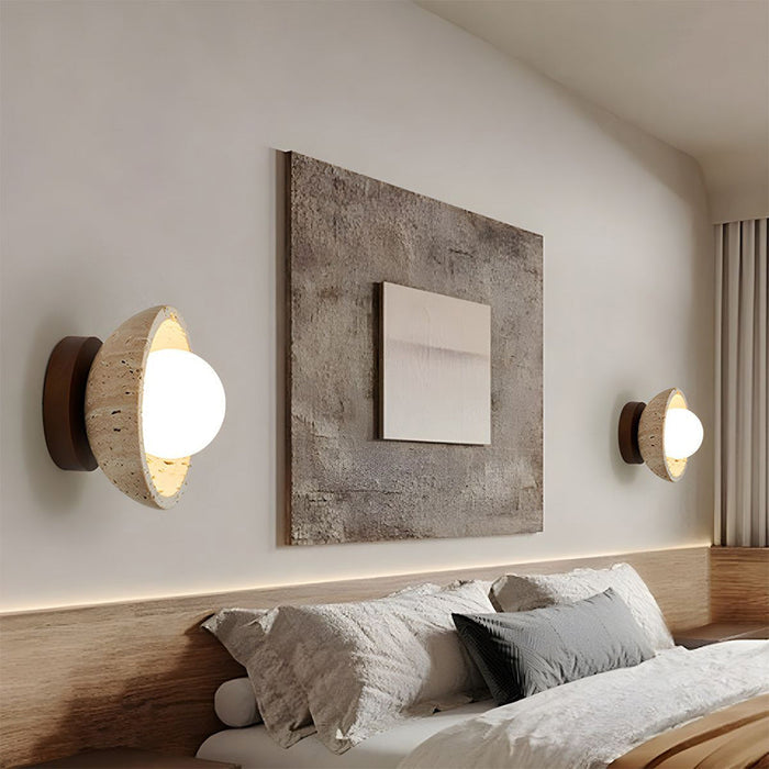 Rustic Marble Natural Stone LED Wall Light