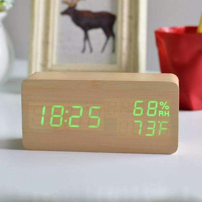 Rustic LED Wood Alarm Clock - Marketvora