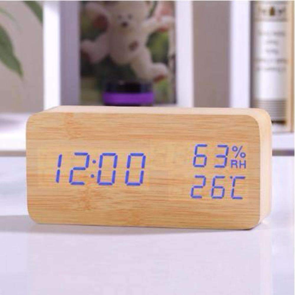 Rustic LED Wood Alarm Clock