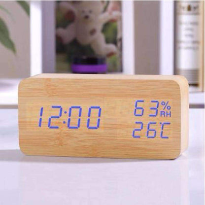 Rustic LED Wood Alarm Clock