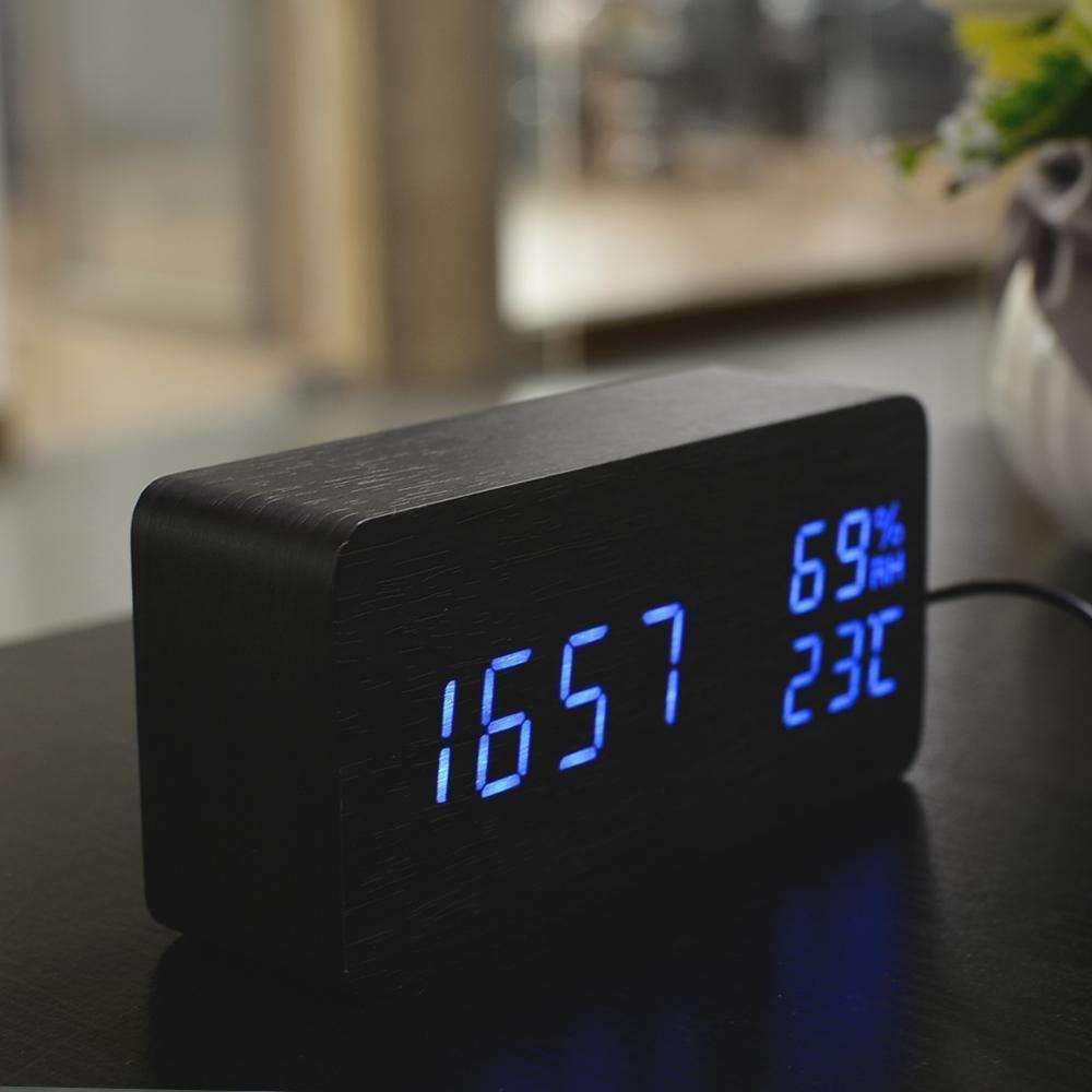 Rustic LED Wood Alarm Clock