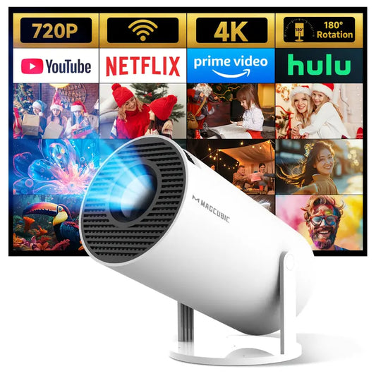 Compact 4K Android Mini Projector with WiFi 6 and Bluetooth - Marketvora