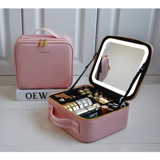 Travel Makeup Bag with Mirror - Marketvora