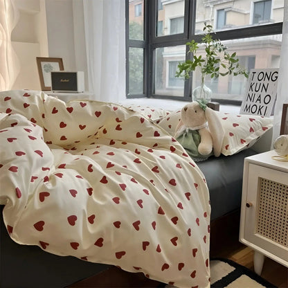 Romantic Heart Pattern Bedding Set