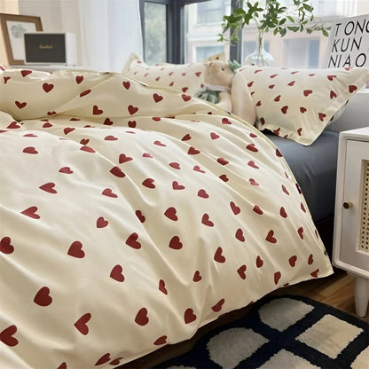 Romantic Heart Pattern Bedding Set