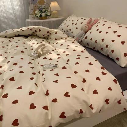 Romantic Heart Pattern Bedding Set
