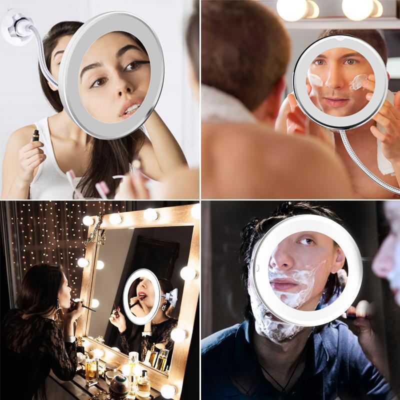 Compact 10x Magnifying LED Beauty Mirror