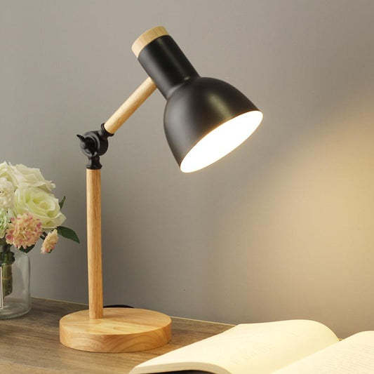 Compact Wooden Desk Lamp with Adjustable Arm - Marketvora